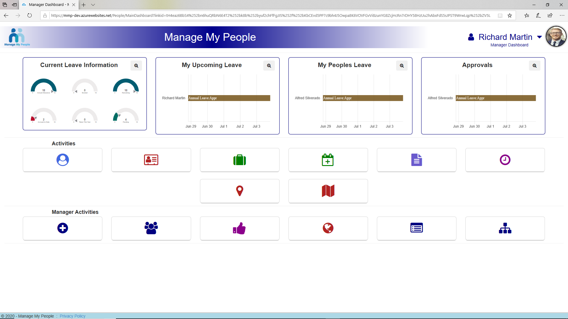 MMP Manager Dashboard Desktop
